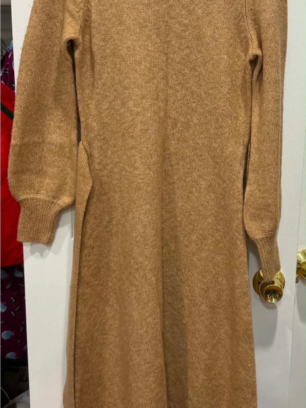 Relaxed Maxi Sweater Dress in Camel